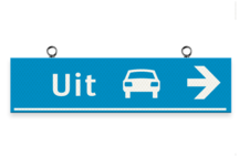 Verwijsbord kokerprofiel 400x100mm voor route auto - met ophangogen