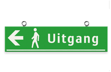 Verwijsbord kokerprofiel 400x100mm voor route voetgangers - met ophangogen