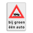 Verkeersbord beweegbare verkeerspaal J39 + 3 regelige tekst