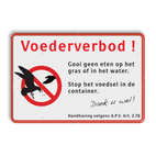 Verbodsbord Voederverbod - met eigen tekst