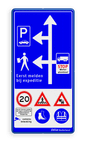 Routebord 1000x2000mm met logo en veiligheidspictogrammen