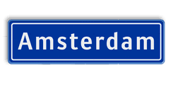 Komgrensbord 1240x340 mm RVV H01a - Amsterdam - Start bebouwde kom