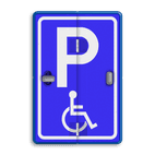 Parkeerbord met klap en 2 verschillende figuraties