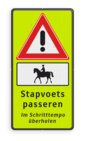 Verkeersbord Ruiter te paard, stapvoets passeren - 2 talig