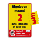 Informatiebord - auto-inbraak - aantal dagen - magnetisch - haal zelf je auto leeg! + cijferset 0 t/m 9