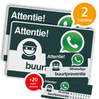 WhatsApp Buurtpreventie SET - 2 borden + 20 stickers - L209wa