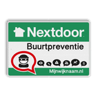 Nextdoor Buurtpreventie verkeersbord met wijknaam