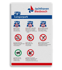 Informatiebord Camperpark met eigen opdruk