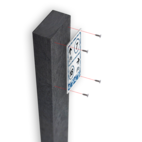 Routepaal zwart recycling 100x50x1800mm + paalpunt en stalen grondanker