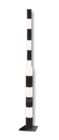 Verkeerslicht-mast V225 Staal zwart/wit gelakt met voetplaat (bodemmontage) + serviceluik