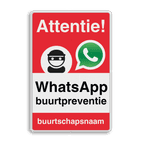 WhatsApp Attentie Buurtpreventie Informatiebord 02 - L209wa-r