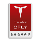 Parkeerbord TESLA ONLY + kenteken