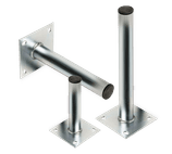 Rechte muur-, grond- of plafondbeugel Ø48mm - Aluminium