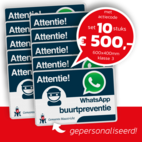 WhatsApp Buurtpreventie SET - 10 borden gepersonaliseerd - L209wa - logo