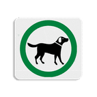 Vlak terreinbord 119x109mm - Pictogram Honden toegestaan