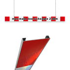 Hoogtebegrenzer 200mm aluminium C profiel + eigen tekst