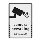 Standaard bord camerabewaking met bedrijfsnaam