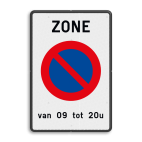 Parkeerbord België E1 zone + eigen tekst