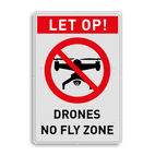 Verkeersbord Drones no fly zone - reflecterend