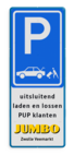 Informatiebord parkeren PUP klanten + JUMBO logo