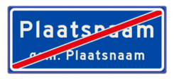 Plaatsnaambord 1240x520 mm RVV H02b (einde) - Einde bebouwde kom