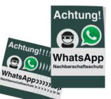 WhatsApp - Achtung Nachbarschaftsschutz Aufkleber (10 Stück)