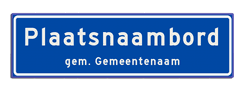 Plaatsnaambord 1840x520 mm RVV H01b