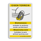 Verkeersbord OV0412a LET OP! Wielklem - 2-talig met toelichting