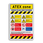 Veiligheidsbord voor ATEX zone met 8 pictogrammen