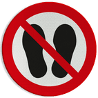 Reflecterende sticker of bord Pictogram P024 - Verboden op te staan