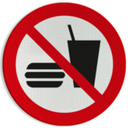 Veiligheidspictogram P022 - Eten en drinken verboden - reflecterend