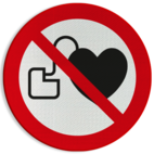 Veiligheidspictogram P007 - Geen toegang voor pacemaker - reflecterend