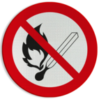 Veiligheidspictogram P003 - Vuur, open vlam en roken verboden - reflecterend