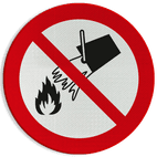 Reflecterende sticker of bord Pictogram P011 - Blussen met water verboden