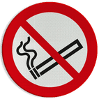 Reflecterende sticker of bord Pictogram P002 - Roken verboden