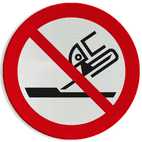 Reflecterende sticker of bord Pictogram P032 - Niet gebruiken voor vlakslijpen