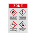 Veiligheidsbord met gevaar (GHS) symbolen