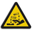 Autocollant ou panneau - W023 - Substances corrosives