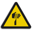 Autocollant ou panneau - W022 - Éléments pointus, risque de coupure de la main