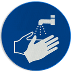 Reflecterende sticker of bord Pictogram M011 - Handen wassen verplicht