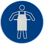 Reflecterende sticker of bord Pictogram M026 - Veiligheidsschort verplicht