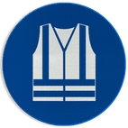 Reflecterende sticker of bord Pictogram M015 - Veiligheidsvest verplicht