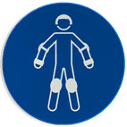 Reflecterende sticker of bord Pictogram M049 - Draag beschermende rollersportuitrusting