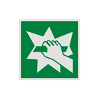 Reflecterende sticker of bord Pictogram E008 - Glas breken om deur te openen
