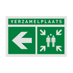 Veiligheidspictogram E007 - Verzamelplaats links - reflecterend