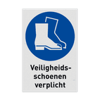 Veiligheidspictogram M008 - Veiligheidsschoenen verplicht met tekst - reflecterend