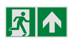 Reflecterende sticker of bord Pictogram E002 - Nooduitgang rechtdoor