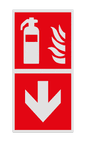 Reflecterende sticker of bord Pictogram F001 - Richting blusapparaat