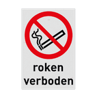 Reflecterende sticker of bord Pictogram P002 met tekst Roken verboden