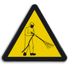 Reflecterende sticker of bord Waarschuwingssymbool Hoge drukspuit